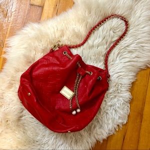 Red Gold Chain Bucket Bag